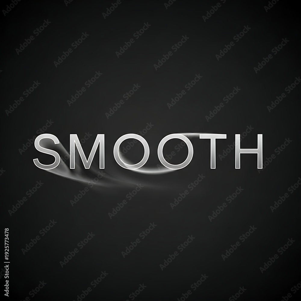 Fototapeta premium Smooth Metallic Text on Black Background.