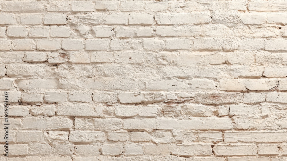 Fototapeta premium Rustic white painted brick wall texture