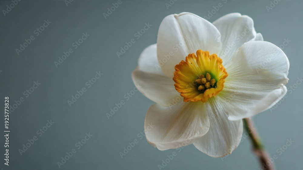 Fototapeta premium Single daffodil flower with vibrant center