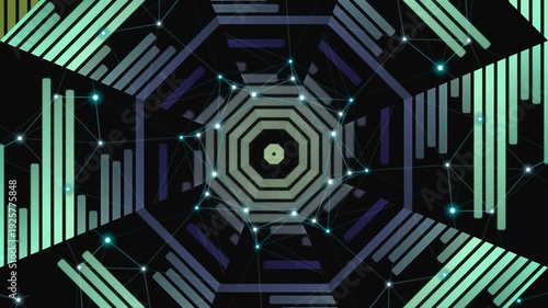 Abstract Futuristic Technology Network and Data Visualization