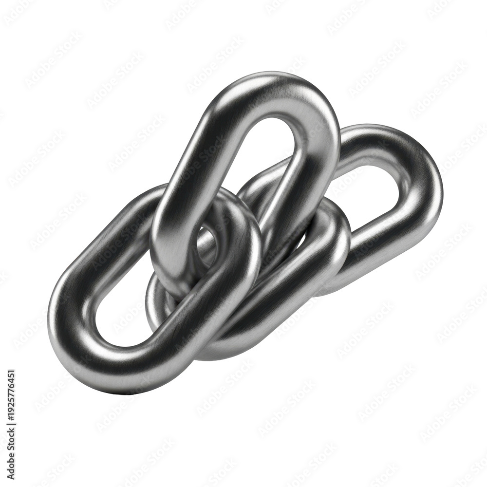 Obraz premium Three interconnected metal chain links