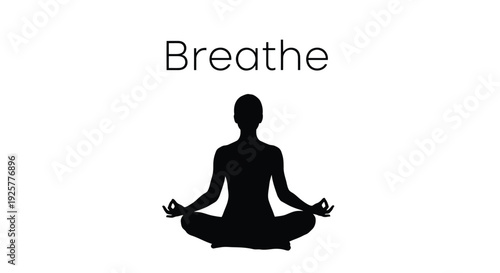 Meditation icon, yoga silhouette