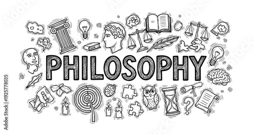 Philosophy doodles: symbols of knowledge and wisdom