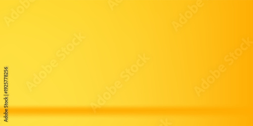 yellow background abstract with Gradient in empty room studio, Yellow empty room studio gradient used for background, yellow background studio with shine use for product shooting.