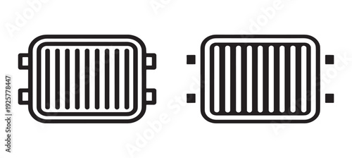 Car Radiator Icon set – Automotive Cooling System Vector Illustration