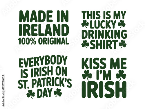 St Patrick's day phrases displayed with.