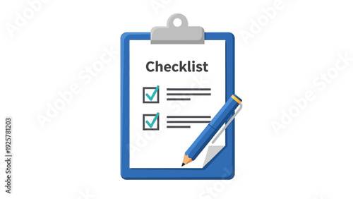 Colorful checklist icon with pen on clipboard for task management and organization