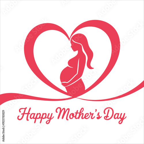 Romantic Card for Mom with Love Message Isolated Vector Illustration on White Background