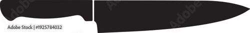 Professional Chef Knife Silhouettes with Horizontal Wide Tapered Blade