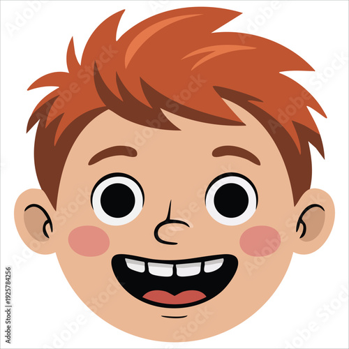Portrait of a Funny Boy with Freckles Avatar Icon in a Circle Cartoon Style