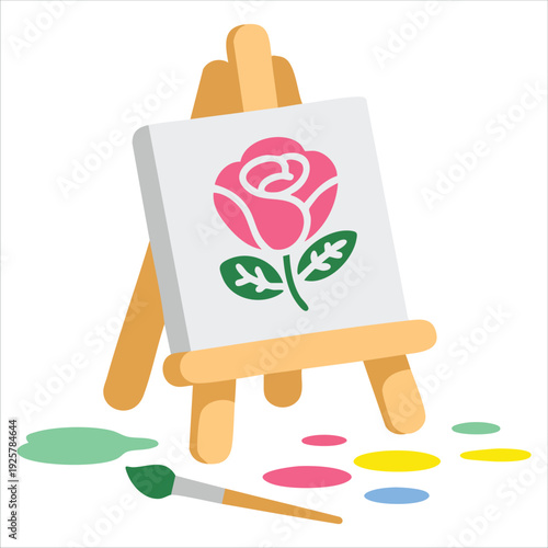 Flat Design Cartoon Style Art Supplies for Painting and Creativity