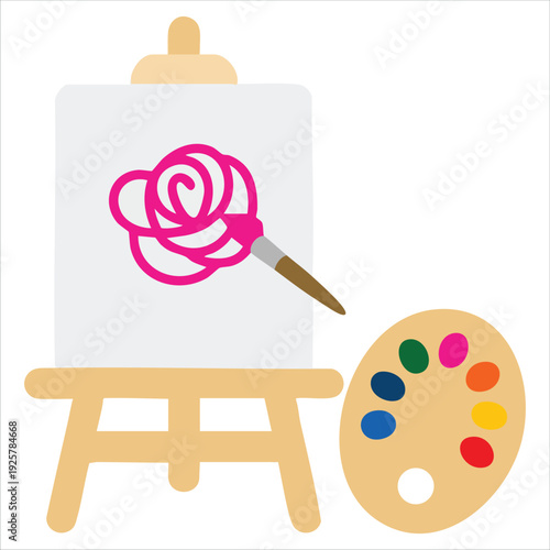 Art Studio Tools Isolated Vector Illustration on White Background
