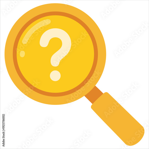 Dashed Magnifying Glass and Question Mark for Search and Inquiry Vector