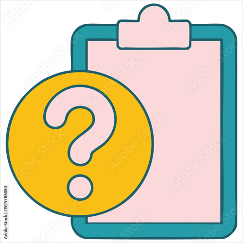 Dialog Element with Query and Document Isolated Vector Illustration on White Background