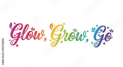 Rainbow motivational phrases vector