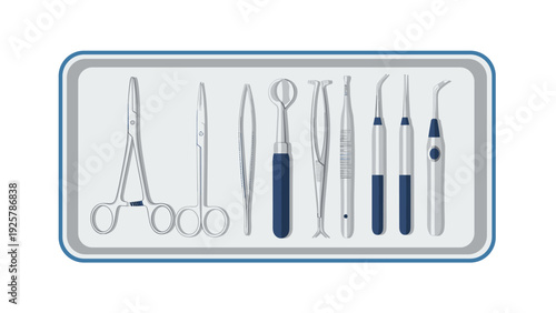 Surgical instruments set: detailed medical tools for precision procedures