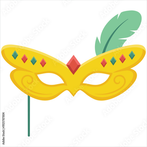 Festive Masquerade Face Decoration with Bloom Accent