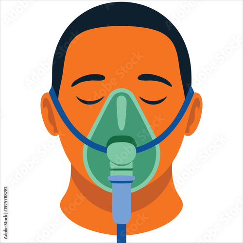 Medical Breathing Equipment for Emergency and Treatment Isolated Vector Illustration on White Background
