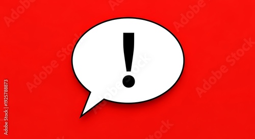 Exclamation Mark in Speech Bubble Icon.