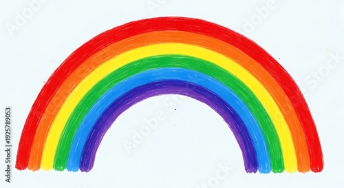 Colorful Rainbow Illustration on White Background.