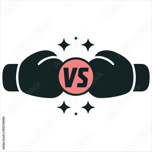 Boxing gloves fight symbol red versus blue for sports competition and athletic battle illustration concepts