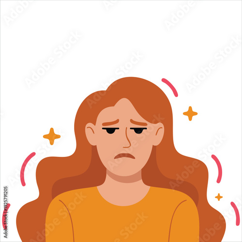 Woman feeling aura before migraine for prodrome symptom and headache condition concepts