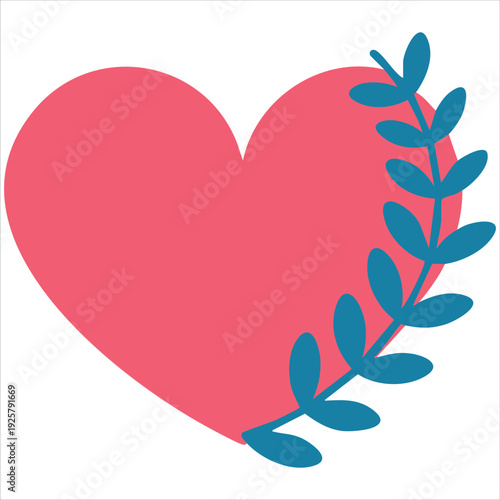 Decorative heart with leaves for self discovery and emotional growth designs