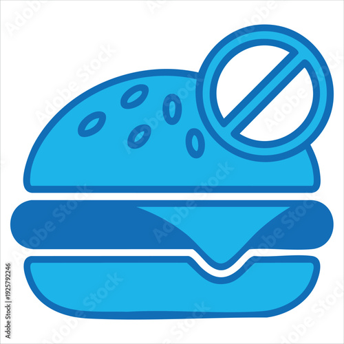 Prohibited junk food symbol for healthy lifestyle and diet designs