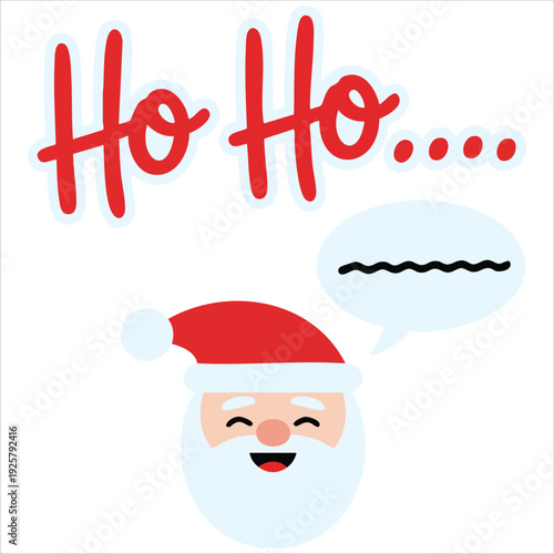Festive Santa illustration with Hohoho text for New Year greeting designs