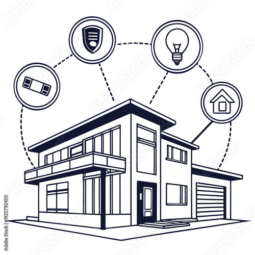 A house with smart home features and devices