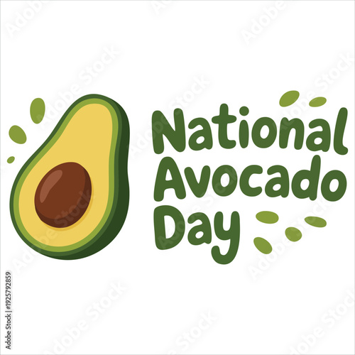 Avocado Day horizontal template for fruit and healthy eating concepts