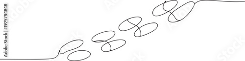 Continuous one line drawing of footsteps. one line art icon drawing vector