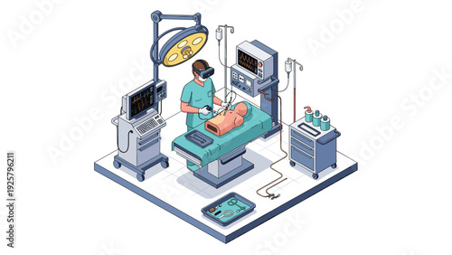 Isometric vr-assisted surgery: cutting-edge medical technology in a modern operating room