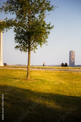Wallpaper Mural View of a People Near the Lake in Chicago with the Chicago Skyline in the Background Torontodigital.ca