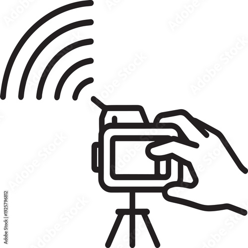 Remote Camera Wireless Control Line Art Icon