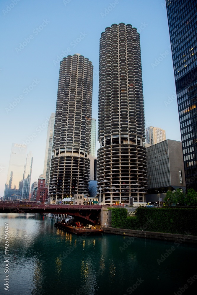 custom made wallpaper toronto digitalView of Chicago Buildings at Sunrise