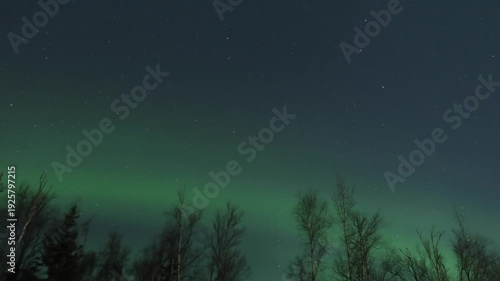 Timelapse video of dancing waves of the aurora borealis in Alaska night sky.