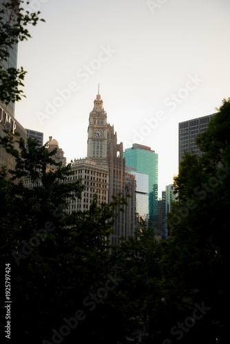 Wallpaper Mural View of Chicago Buildings at Sunrise Torontodigital.ca