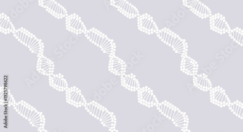 DNA double helix pattern on gray background