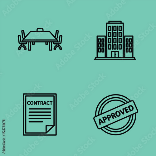 Professional icon of a contract document, suitable for business and legal themes, conveying formal agreements and reliability.