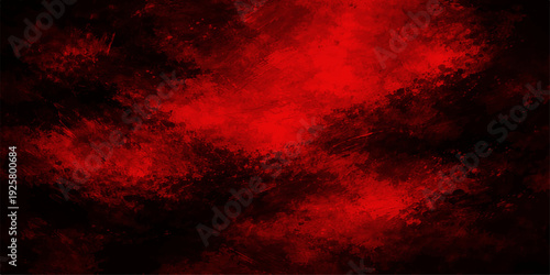 A red grunge abstract background with black texture and dark smoke patterns creates a hot fire inferno design featuring orange flame light and motion art for a textured wallpaper backdrop