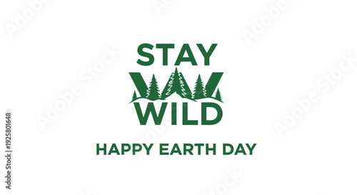 Earth Day typography vector graphic