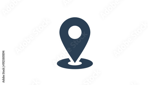 Location pin icon in dark color representing navigation or mapping services isolated on a neutral background with png background