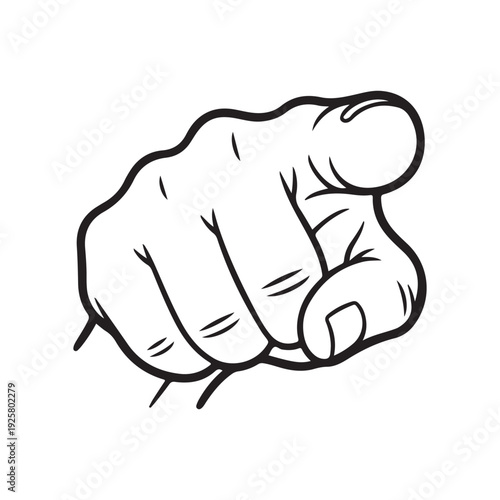 A clenched fist is shown in a bold black and white illustration