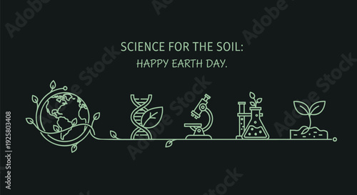 Earth Day science icons vector