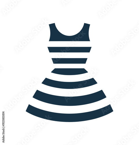 Elegant striped dress icon, a stylish design.