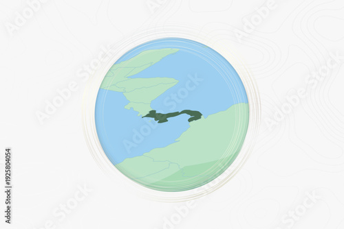 Stylized Map of Panama with Neighboring Areas.