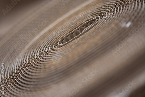 Rolls of corrugated cardboard material for industrial packaging and shipping protection logistics