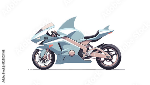 Futuristic shark-inspired motorcycle design with streamlined features