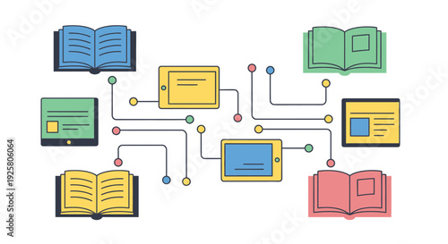 elearning concept with books and devices